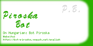 piroska bot business card